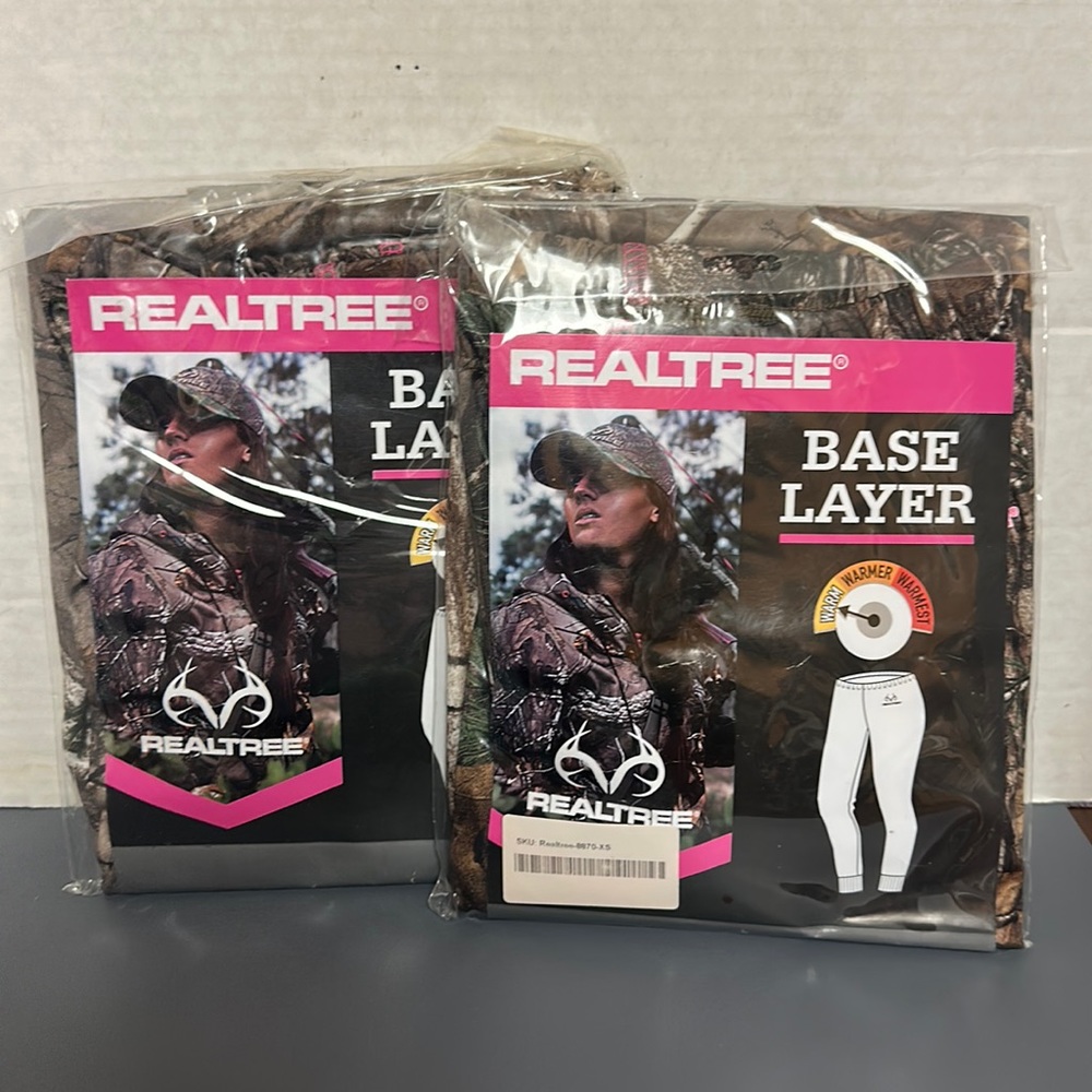 New Women's REALTREE XSmall Bottoms Base Layer Pants 2 Pants